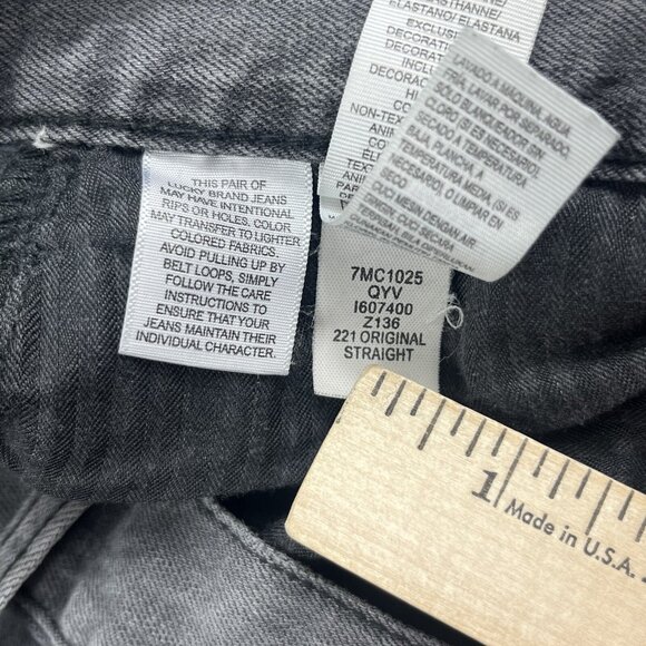 Lucky Brand 221 Original Straight Fit Mens 38x31Gray Stretch Denim Jeans 7MC1025 - Picture 16 of 16